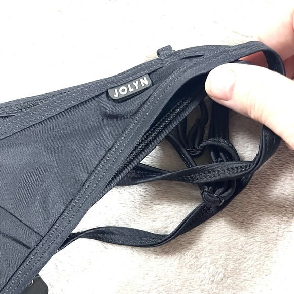 Jolyn X Erin Krouse Makenna Bikini Top Medium Black Surfing Beach Swim NWT - Picture 5 of 6